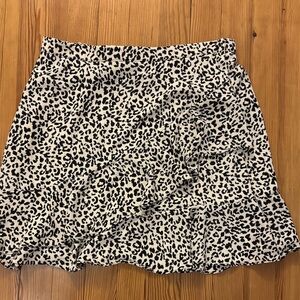 Altar'd State Black and White Leopard Skater Skirt